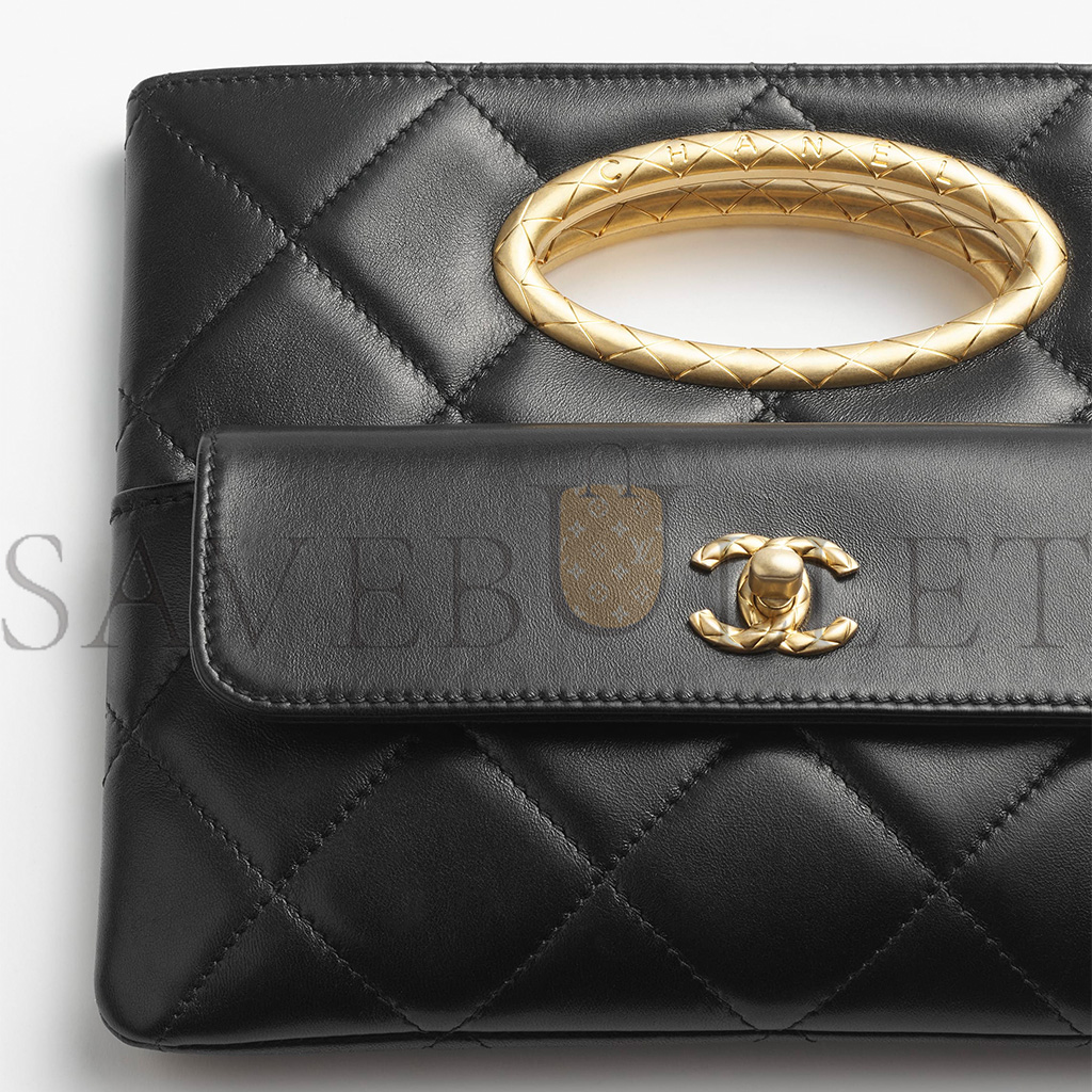 CHANEL MASTER CLUTCH LAMBSKIN & GOLD-TONE METALBLACK AS5038 (25*19*3cm)